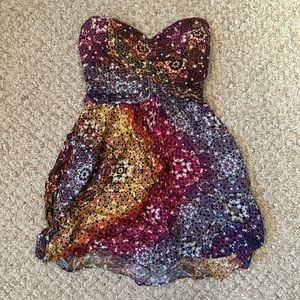 LOTTIE & HOLLY Strapless Print Dress size S